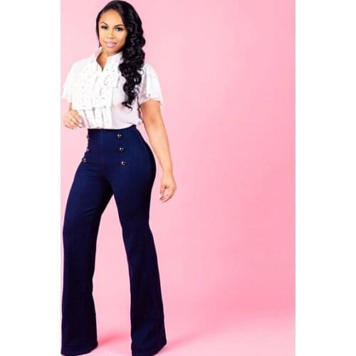 Womens High Waisted Flared Jeans Ladies Skinny Stretchy Denim Trousers New Fashion