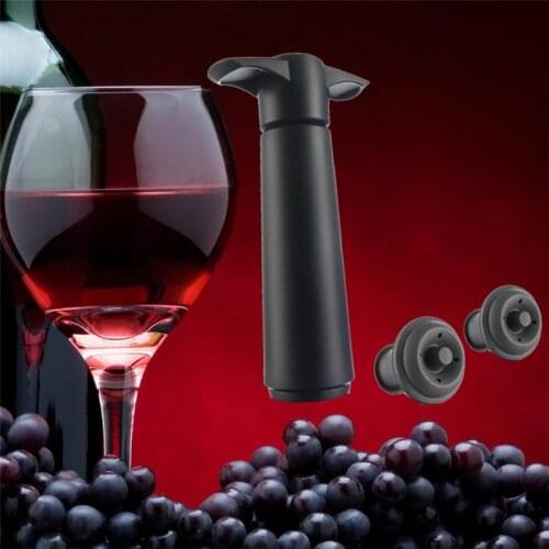 1 Set Wine Saver Vacuum Bottle Stopper Set 1 Pump+2 Caps Sealing Preserver Wine Drinks Bottle Hat Caps Silicone Wine Stoppers