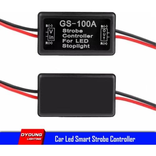 1Pcs GS-100A LF-100A Smart Strobe Controller Flash Brake Lamp Module 12V-24V For Bicycles Motorcycles Cars LED Stop Light