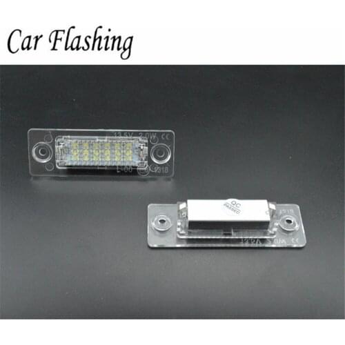 Car flashing 2Pcs License Number Plate Light Lamp 18-LED For VW/Caddy/Transporter/Passat/Golf/Touran/Jetta For Skoda No Error