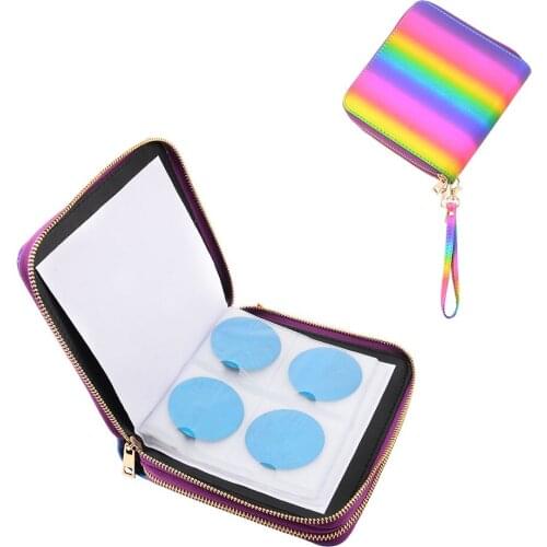 1pc Empty Stamping Plates Holder Case 120slots PU Leather Colorful Professional Rectangular Fashion Nail Art Plate Organizer