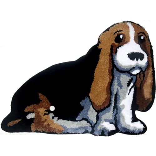 3D Creative Handmade Soft Cushion Area Rugs for Bedroom Living Room Floor Mat Shaggy Silky Dogs Plush Carpet Bedside Rug