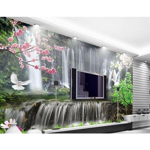 3D wallpaper 2019 for home walls Natural waterfall Living room bedroom wall paper tv wall papers home decor mode
