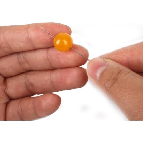 5PCs Big Eye Curved Beading Needles Threading String Cord Easy Jewelry Making Tool Dull Silver Color 5.5cm/10.5cm/12.8cm for DIY