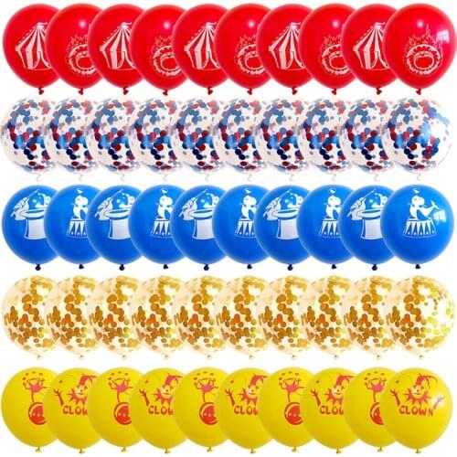 50Pcs Confetti Latex Balloons 12inch Circus Monkey Clown Shape Happy Birthday Party Wedding Christmas Decor Supplies Kids Baloon