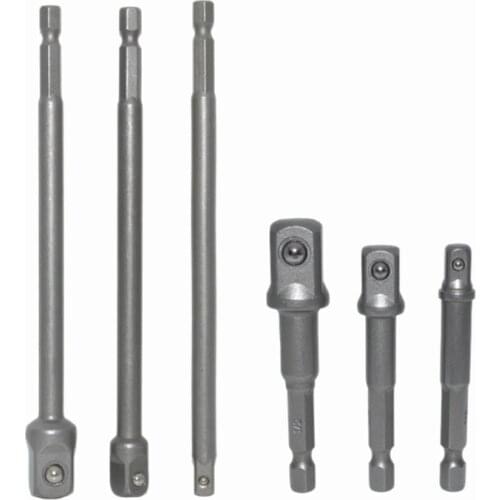 Hex Shank Wrench Drive Power Extension Drill Bit Socket Adapter Holder 1/4" 3/8" 1/2" Screwdriver Tools 6pcs
