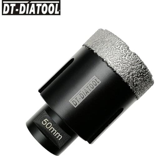 DT-DIATOOL 1pc Diameter 50mm Vacuum brazed Diamond Drilling Core Bits for Porcelain Tile Ceramic with M14 thread Drill Hole Saw