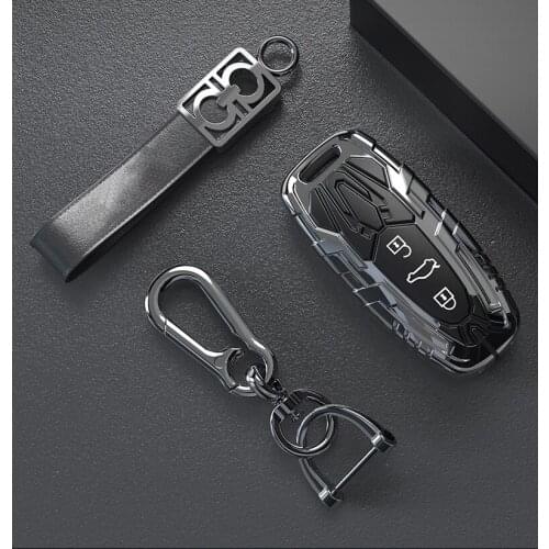 Car Zinc Alloy Key Case Cover Chain For Audi A5 A6 A7 A8 A4 RS3 RS4 SLINE Q3 Q5 Q7 A8 Q8 B6 B7 B8 Car Styling