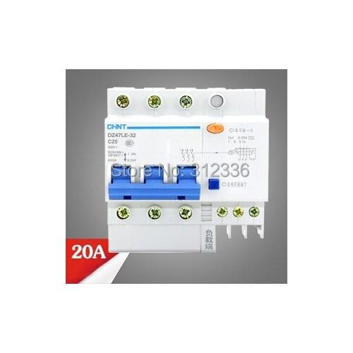 Free Shipping Two years Warranty NXBLE-32 DZ47LE-32 C20 3P 20A 3 pole ELCB RCD earth leakage circuit breaker residual current