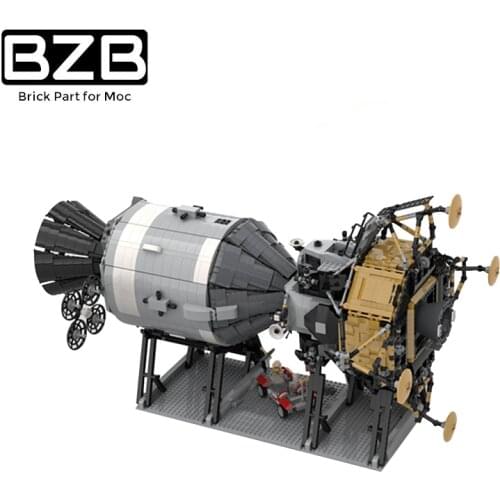 BZB MOC Universe Earth Moon Exploration Apollo Spaceship Creative Building Block Model Kids Boys DIY Educational Toys Gifts