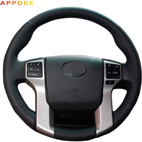 APPDEE Black Artificial Leather Steering Wheel Cover for Toyota Land Cruiser Prado 2010-2015 Tundra 2013-2017 Tacoma 2011-2016