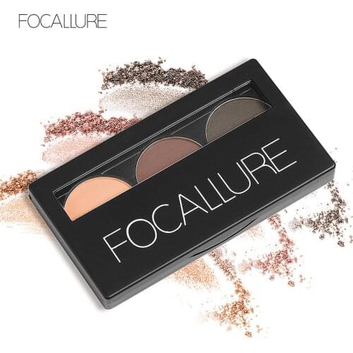 FOCALLURE 3 Color Eyebrow Powder Palette Eye Brow Enhancer Waterproof Makeup Eye Shadow With Mirror Brush Professional Makeup