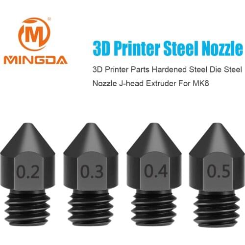 MK7 MK8 Nozzle Super Hard Steel Mold Corrosion-Resistant Extruder Threaded 1.75mm 3D Printer for Ender 3 Sapphire Pro