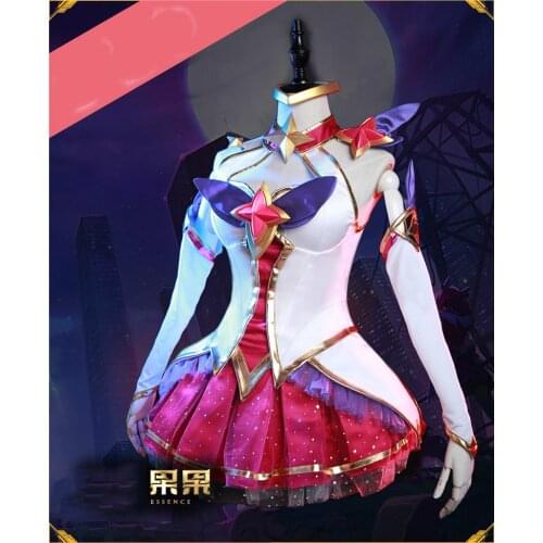 Hot Game LOL Hand Tour Start Guardian Magic Girl The Nine Tailed Fox Ahri Magic Girl Costume Cosplay Dress