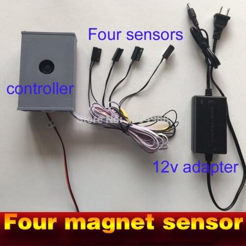 Chamber room prop escape room game four magnet sensors use magnets to touch sensors in right sequence to unlock adventure prop