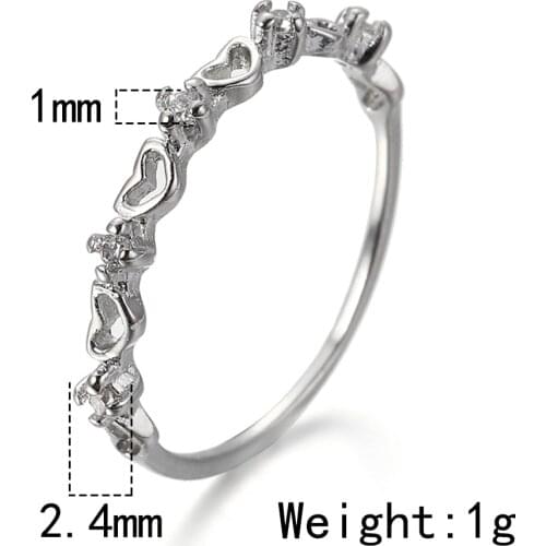 Rings for Women Specially Designed for Women Love Heart Wedding Ring Fashion Simple Silver Plated Cubic Zirconia Ring Jewelry