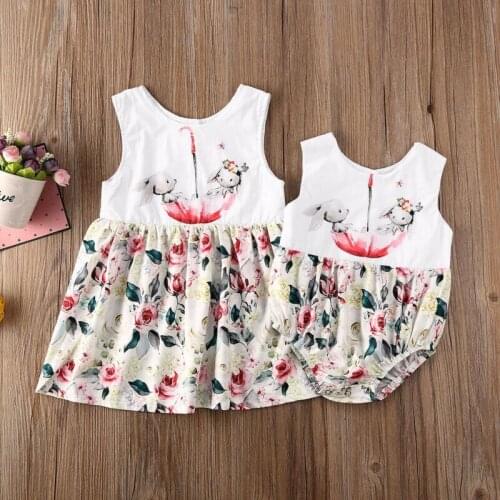 Citgeett Summer Easter Bunny Clothes Newborn Baby Girl Sister Matching Romper Dress Easter Outfits