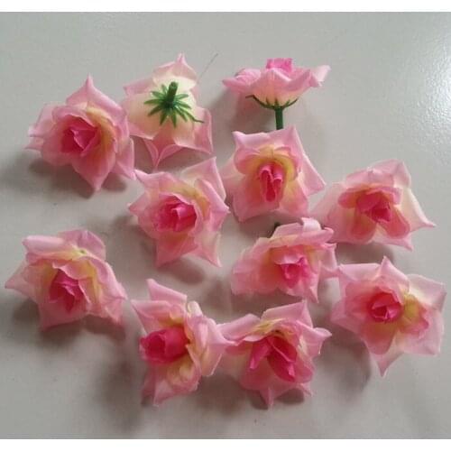 2016 Hot Sale 100pcs Imitation Artificial Small Silk Rose Flower Heads 5cm For Party Wedding Decoration Dress Hair Accessories