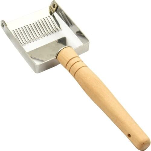 HOT!! Wooden Handle Needle Honey Knife Sparse Shovel Cutter Honey Scraper Bee Shovel Comb Uncapping Fork Beekeeping Tools