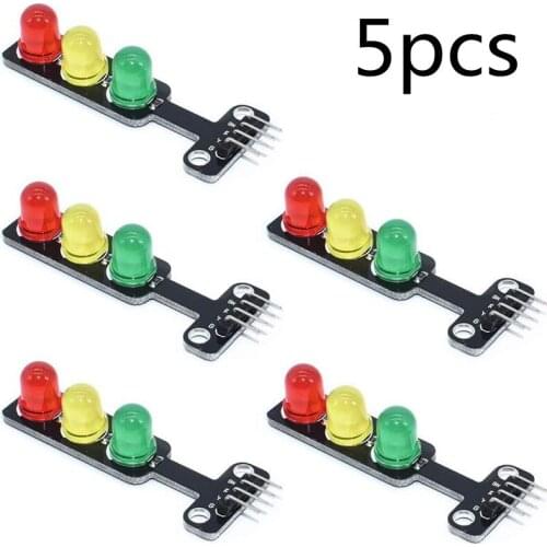 5pcs/lot 5MM 5V Mini Traffic Light Red Yellow Green LED Display Module Creative DIY for Arduino DIY Project