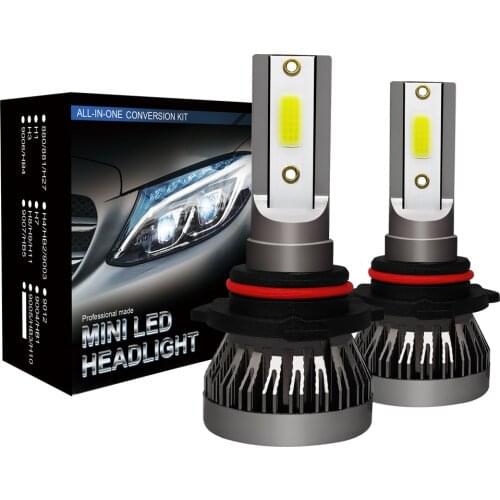 New 2PC Mini1 Car Led Headlights H1 H7 H11/H9/H8 9005/HB3/H10 9006/HB4 H4/HB2/9003 9012 For Mini1 Led 36W 6000K 6000LM COB