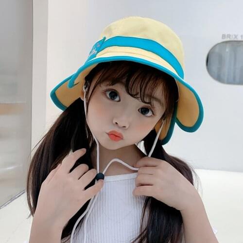 Children’s Panama Bucket Hat Letter Embroidered Design Big Eaves Sun Visor Fishing Fisherman Bob Hat Chapeu Femmes Hip Hop