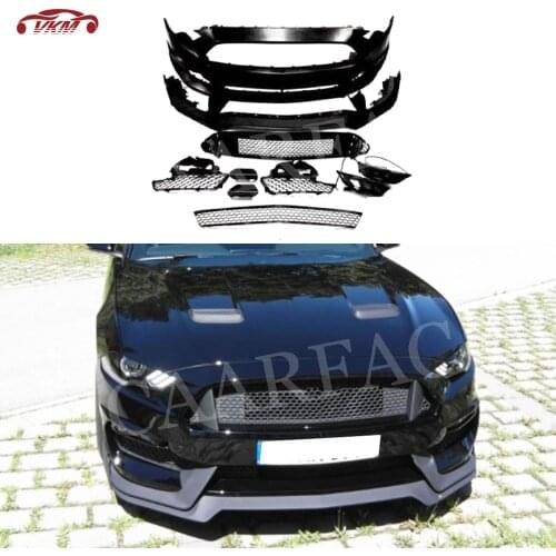 PP Primer Material Front Bumper Body Kits Decoration For Ford Mustang GT350 Style 2018 2019 2020 Auto Car Styling
