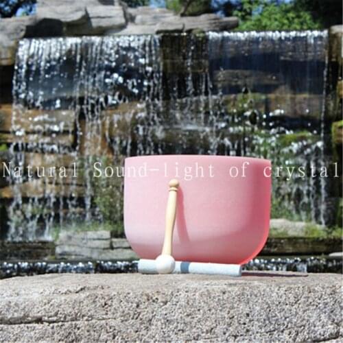 Frosted C Root Chakra Color Quartz Crystal Singing Bowl 10 inch red bowl with free suede mallet and O-ring