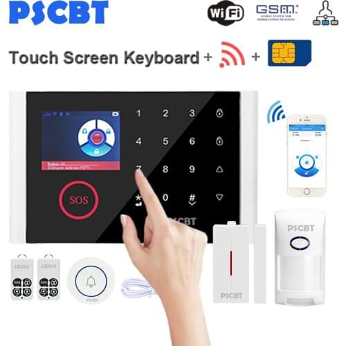 PSCBT Alarm System Wireless Security Home Alarm System GSM WIFI Android IOS the Alarm APP Remote Control SMS GPRS