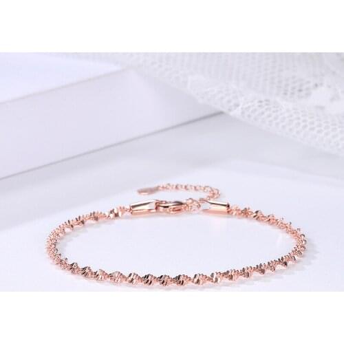 QiLuxy Simplicity Twist Chian Bracelets for Women Fashion Wavy Chain Bracelets Female Jewelry Gifts
