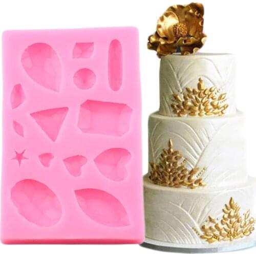 DIY Diamond Gem Silicone Mold Wedding Fondant Cake Decorating Tools Candy Clay Chocolate Gumpaste Moulds Cupcake Baking Mould