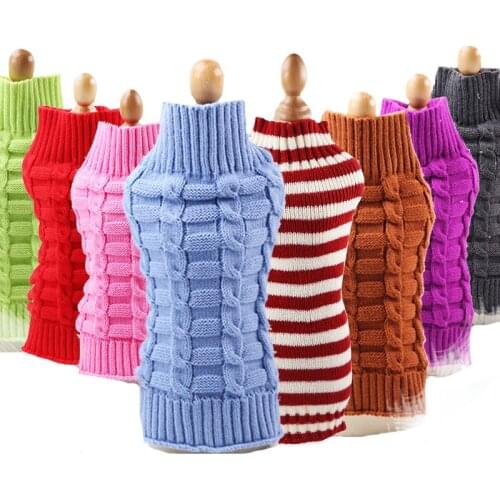 Puppy Dogs Sweaters Winter Warm Clothing for Small Dogs Cat Pet Costume Chihuahua Coat Outfit Vest Knitting Crochet Cloth Jersey