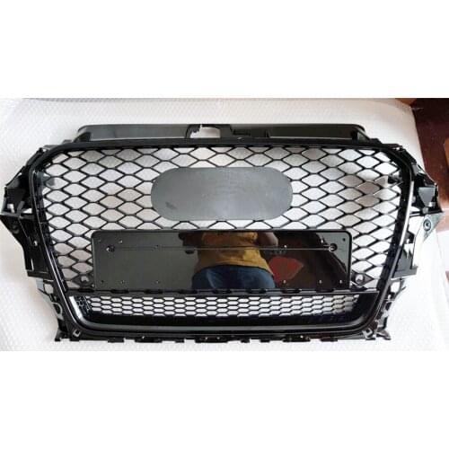 Honeycomb Grill Mesh Gloss Black for Audi A3/S3 8V 2014 2015 2016 RS3 Quattro Style Hex Mesh Front Bumper Hood Grille