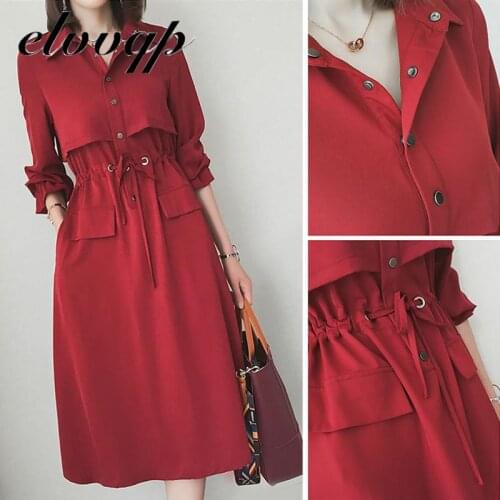 Plus Size 4xl Women Casual Sashes Straight Party Dress Office Lady Long Sleeve Turn Down Collar Elegant Loose Shirt Dress