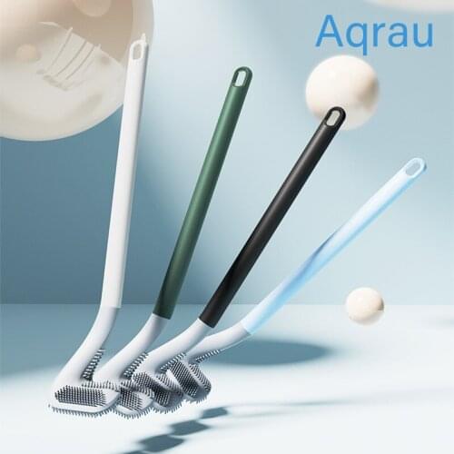 1pc Golf Bendable Silicone Toilet Brush Flexible Soft Brush Head Long Handle Toilet Cleaning Brush Home Bathroom Hanging Brush