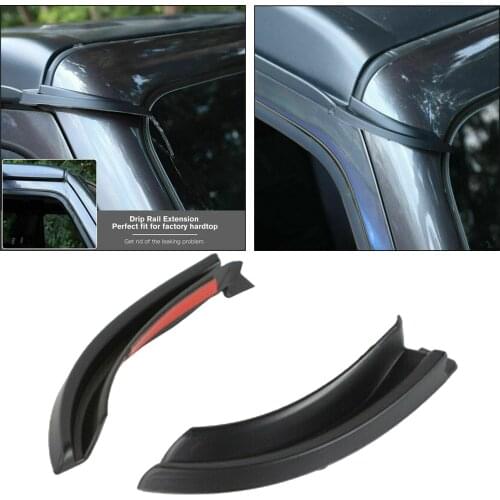 2Pcs Car Roof Water Rain Gutter Extension Fit for Jeep Wrangler JL 2018 2019 2020 Accessories, Black