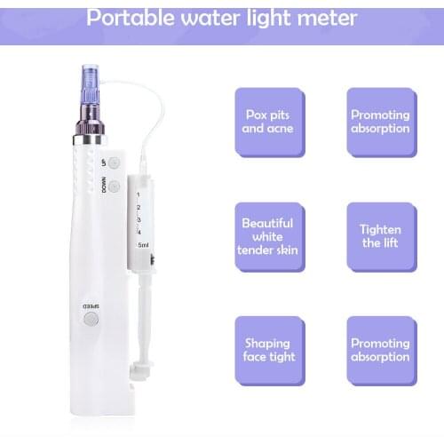 2 in1 Hydra Injector Pen Microneeding Derma Pen Portable Smart Injector Nano Mesotherapy Skin Hydration Facial Treatment Machine