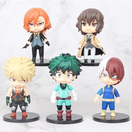 My Hero Academia Anime 10CM 5pcs Model Doll With Base PVC Collection Model Toys Gift