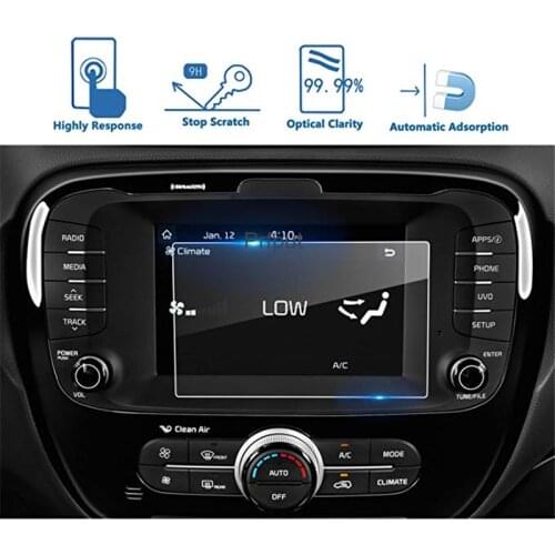 7-Inch Car Navigation Screen Protector Clear Tempered Glass Anti Scratch for Kia Soul 2017-2019