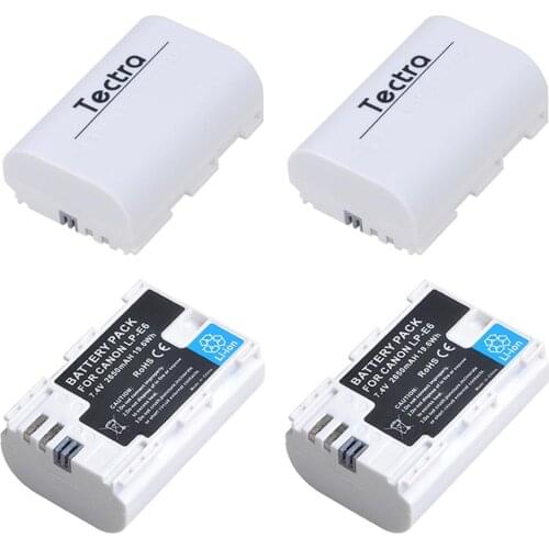 4PCS LP-E6 LP-E6N Camera Battery for Canon EOS 5D Mark IV 5D2 5DS R Mark II 2 III 3 6D 60D 60Da 7D 7DII 70D, LPE6 2650mAh