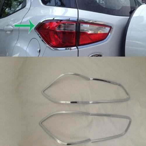Car Accessories Exterior Decoration ABS Chrome Rear Tail Light Lamp Cover Trims For Ford Ecosport 2013 Car-styling