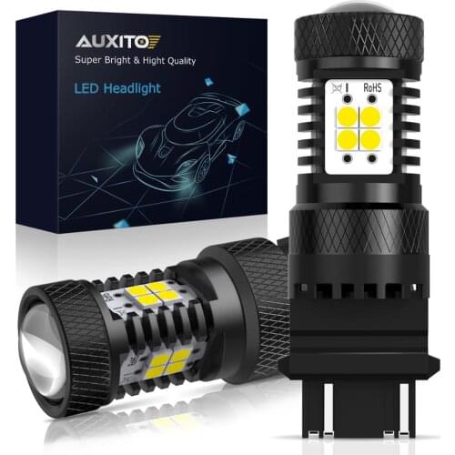 AUXITO 2x T25 P27/7W LED Canbus 3157 3156 3056 LED Bulb Car Lights DRL Rear Brake Lights Parking Turn Signal 12V Amber White Red