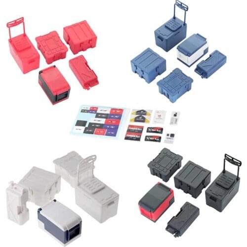 Mini Decoration Toolbox Refrigerator Fuel Tank Fishing Box Sticker for SCX10 TRX4 1/8 1/10 RC Crawler Car Decorative Accessories