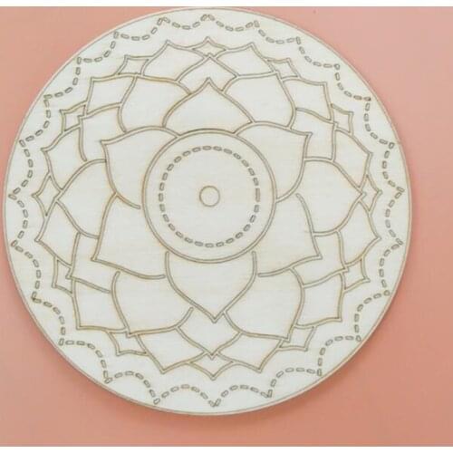 Wooden Stone Base Flower of Life Yoga Base Stand for Meditation Reiki Healing Energy Chakra Stones Decoration