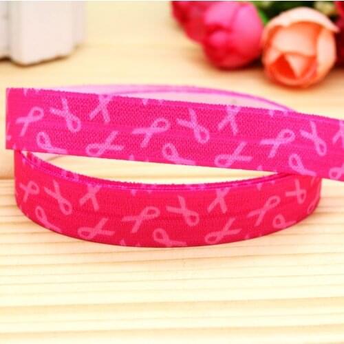 DHK 5/8'' 5yards Fold Elastic FOE aids tie printed headband headwear hairband diy decoration OEM Wholesale C198