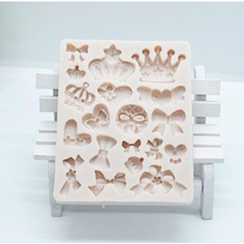 Luyou 1pcs Crown lace Silicone Cake Fondant Molds Cake Decorating Tools ,Bow Resin Molds Pastry Kitchen Baking Accessories FM092