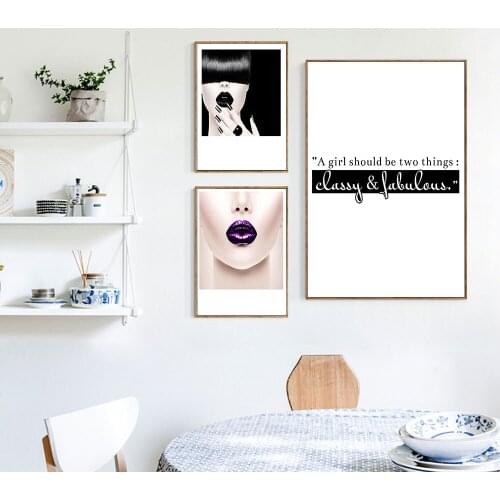 Feature Picture Fashion Quotes Poster Canvas Modern Sexy Woman Wall Art Print Painting Nordic Bedroom Decoration Unframed
