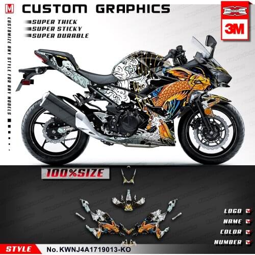 KUNGFU GRAPHICS Personalized Stickers Adhesives for Ninja 250 2019 2020 400 ABS 2017 2018 2019 2020 2021 Ninja 400 ABS KRT 2020