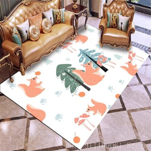 INS Style Animal Pattern Rectangle Carpet Mat Outdoor Rug Home Textile Carpets Cartoon Non-slip Floor Carpet Hallway Doormat