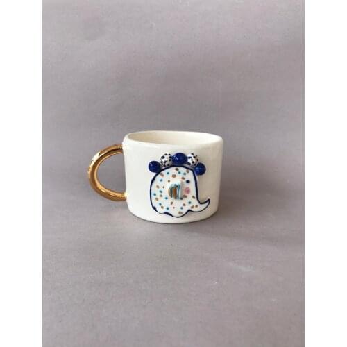 Handmade and Hand Painted High Quality Ceramic Tea Coffee Office Business Gift Mug Symbol of Abundance